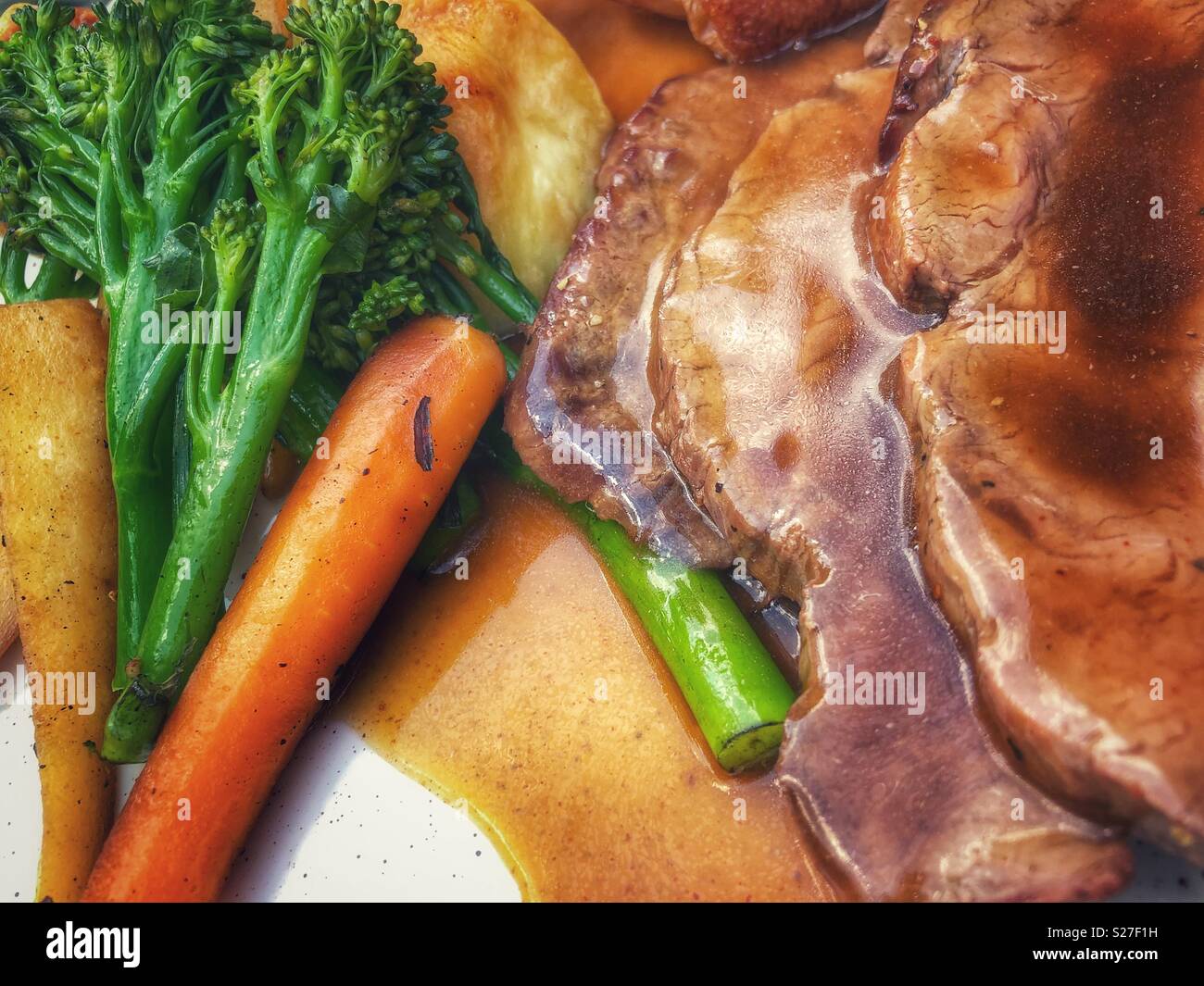 Sonntag Braten Abendessen - Smartphone-aufgenommenes Stockfoto