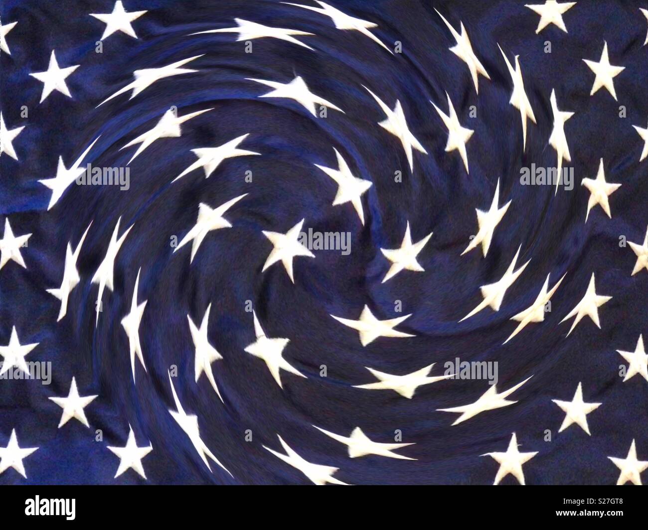 Ein Wirbel von Stars aus der amerikanischen Flagge Stockfoto