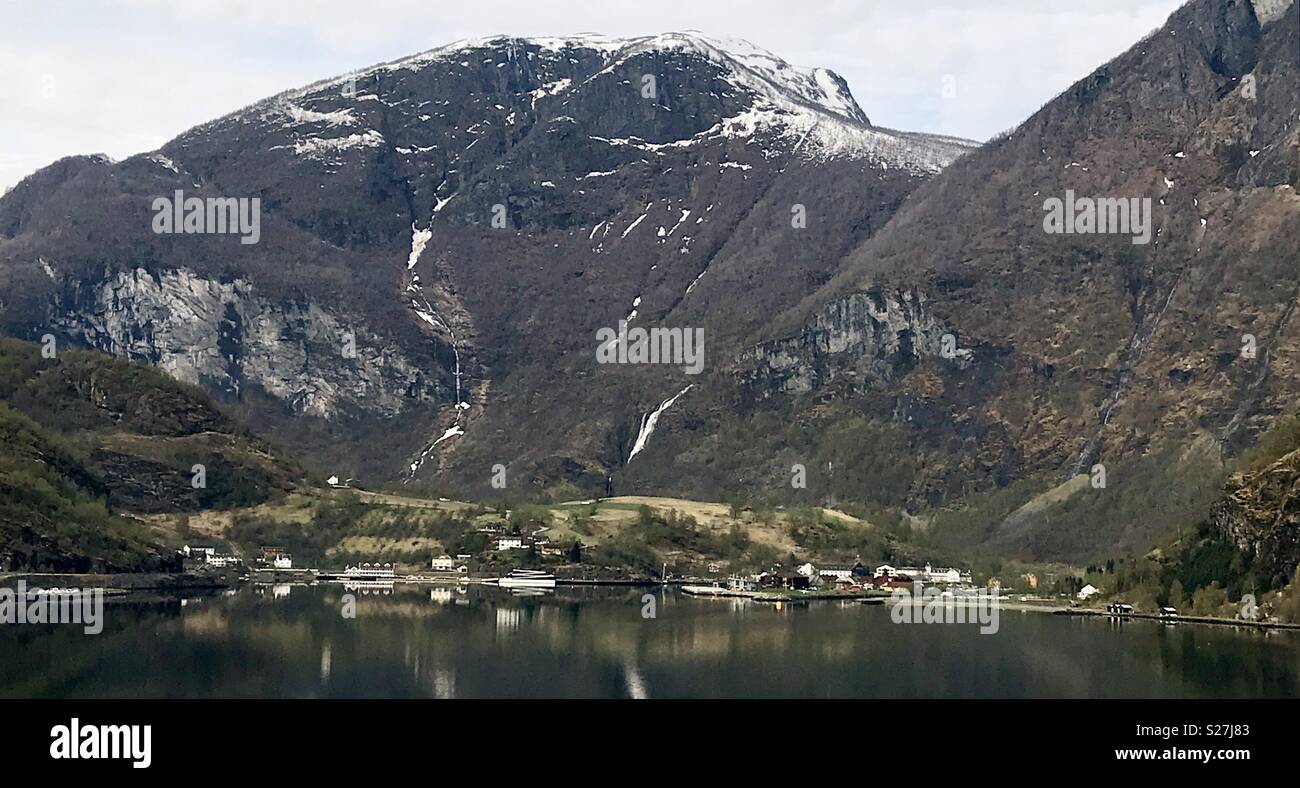 Hafslo Norwegen - Smartphone-aufgenommenes Stockfoto
