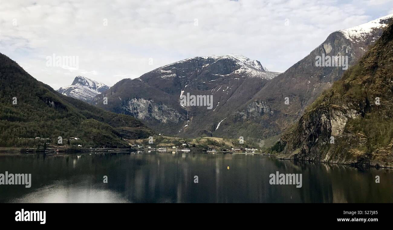 Hafslo Norwegen - Smartphone-aufgenommenes Stockfoto