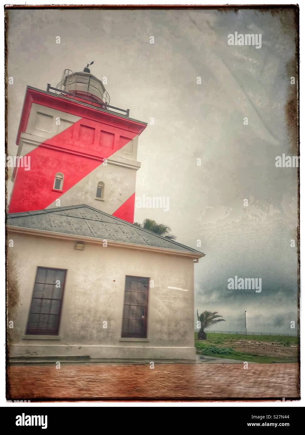 Mouille Point Lighthouse, Greenpoint, Kapstadt, Südafrika. Stockfoto