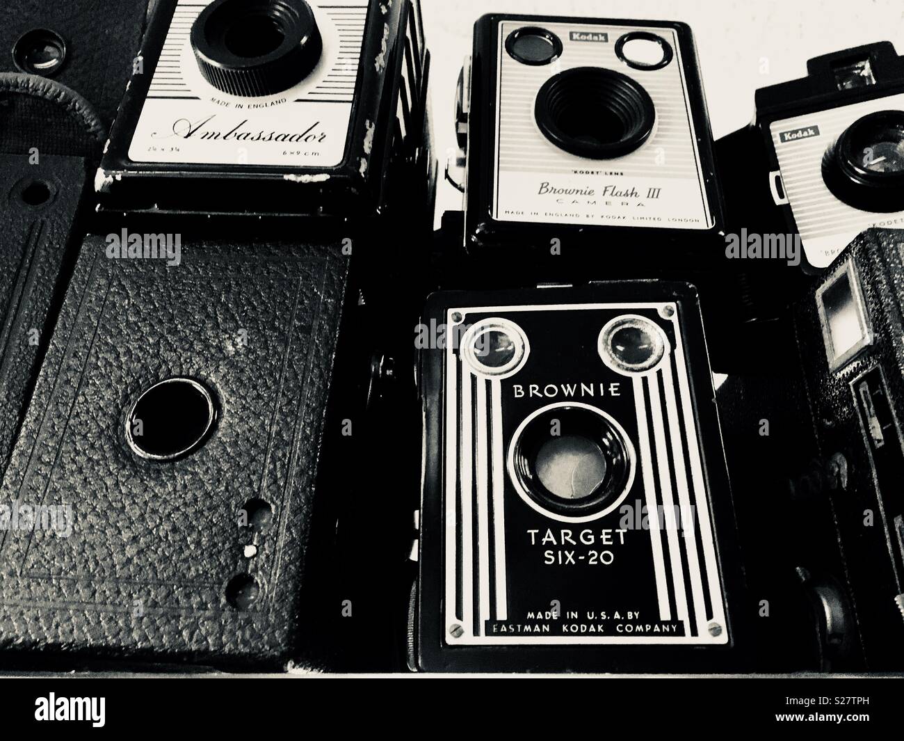 Vintage Box Brownie Kameras Stockfoto