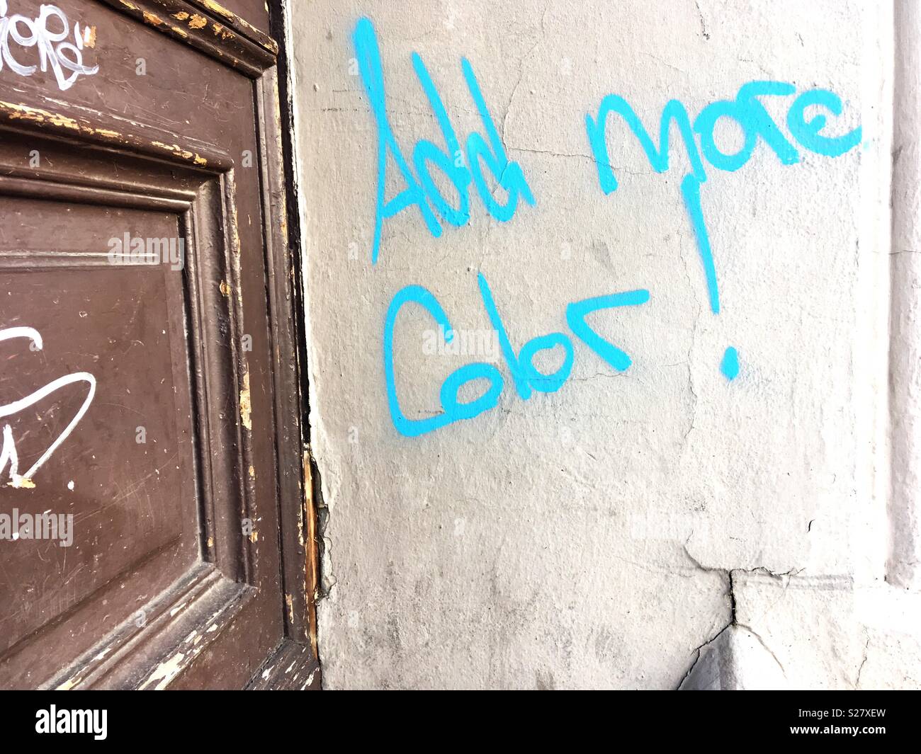 Mehr Farbe graffiti Hinzufügen Stockfoto
