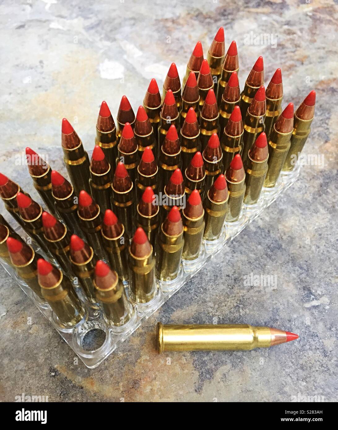 Munition noch Leben von .17 HMG Gewehr Umläufe, USA Stockfoto