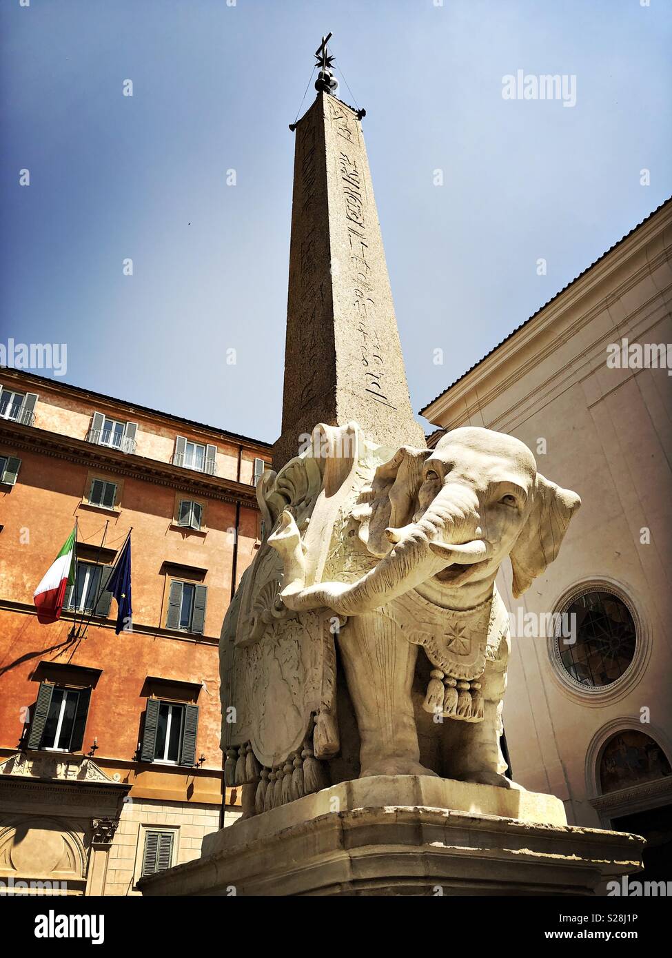 Elefanten und Obelisk Statue von Bernini in der Piazza Della Minerva. Rom. Italien. Stockfoto