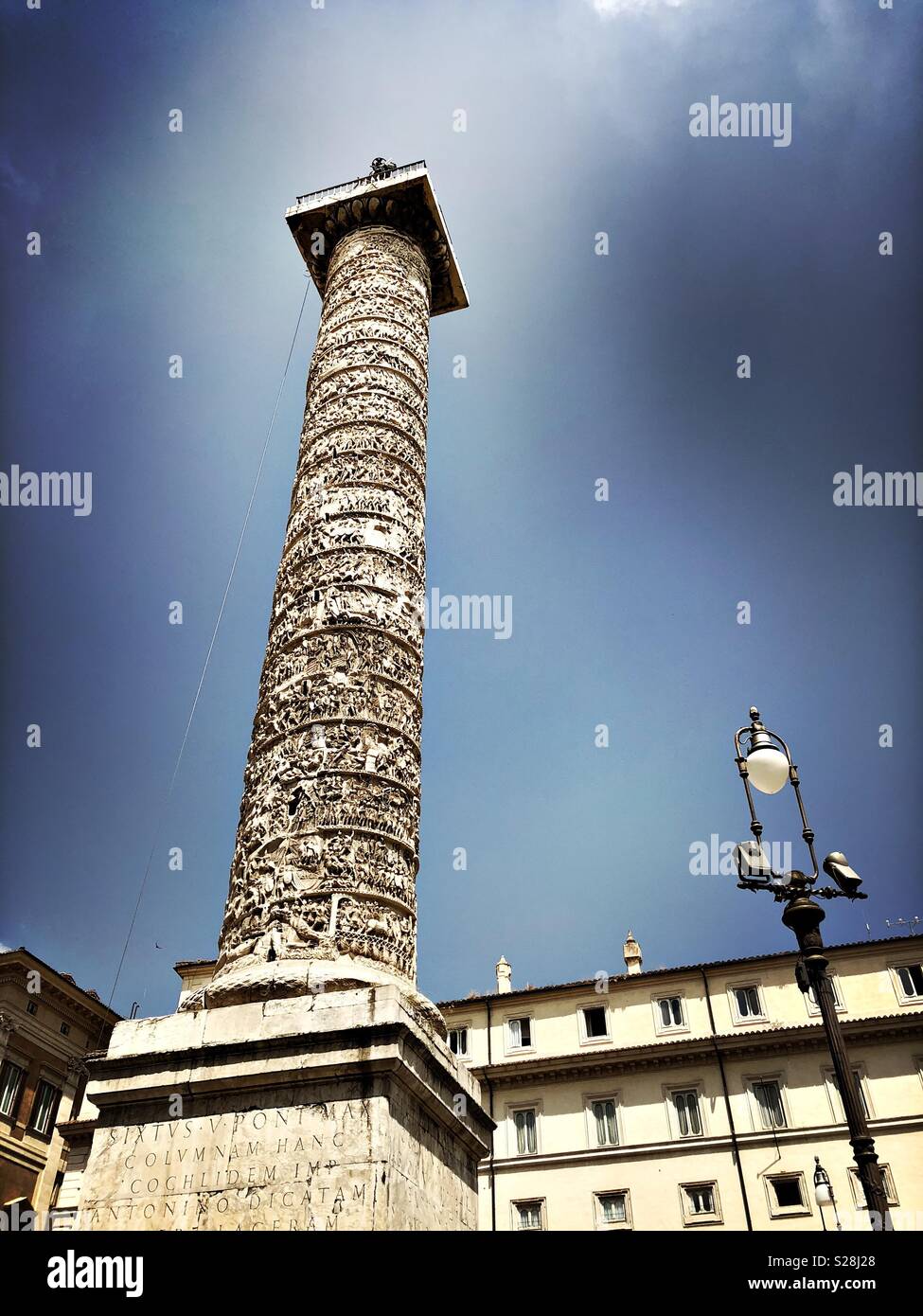 Spalte des Marcus Aurelius in Rom, Italien. Stockfoto