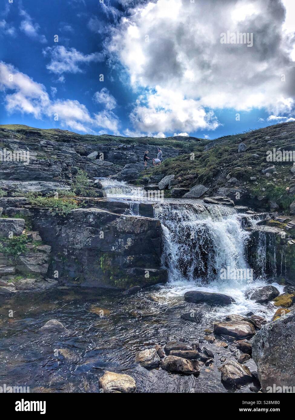 Wasserfall in Rondane Stockfoto