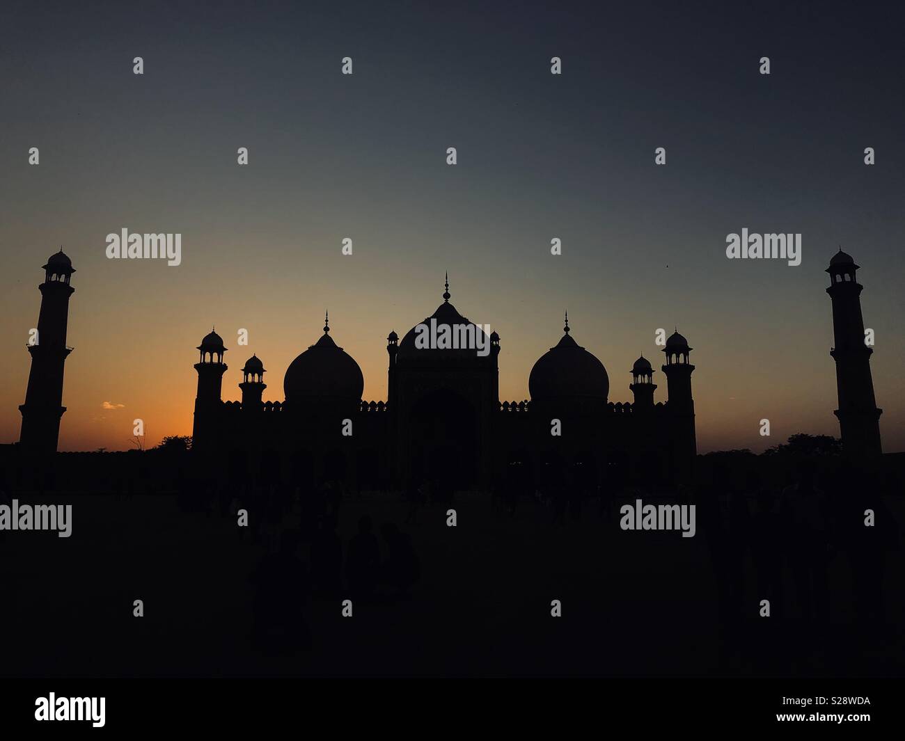 Badshaahi Masjid, einer Mughal Architektur Meisterwerk, in Lahore befindet Stockfoto
