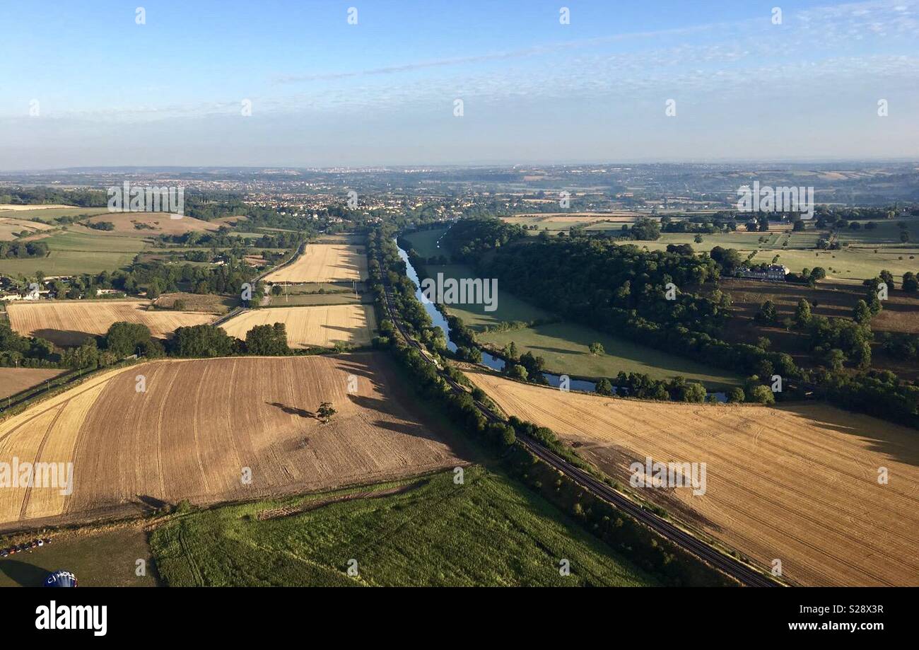 Jungfrau heissluftballon Flug Bristol - Smartphone-aufgenommenes Stockfoto