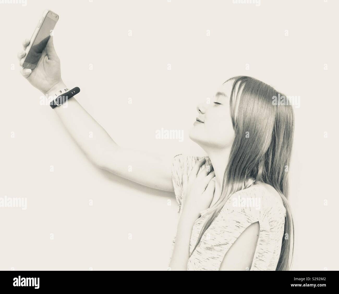 Die Kunst des Selfies des Online Generation Stockfoto