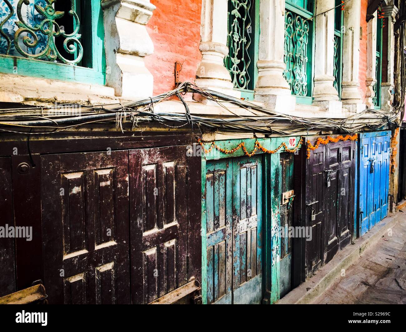 Türen wenn Kathmandu, Nepal Stockfoto