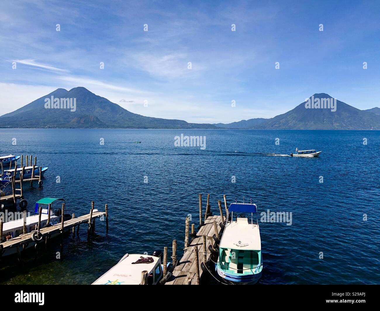 Der Atitlan See bei Panajachel, Guatemala Stockfoto