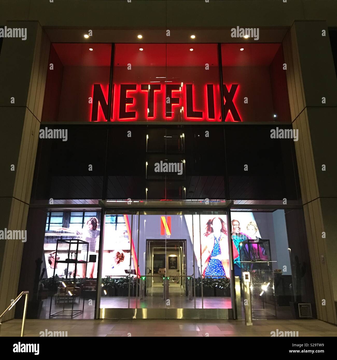Eingang Lobby bei Netflix Studios in Hollywood, Kalifornien Stockfoto