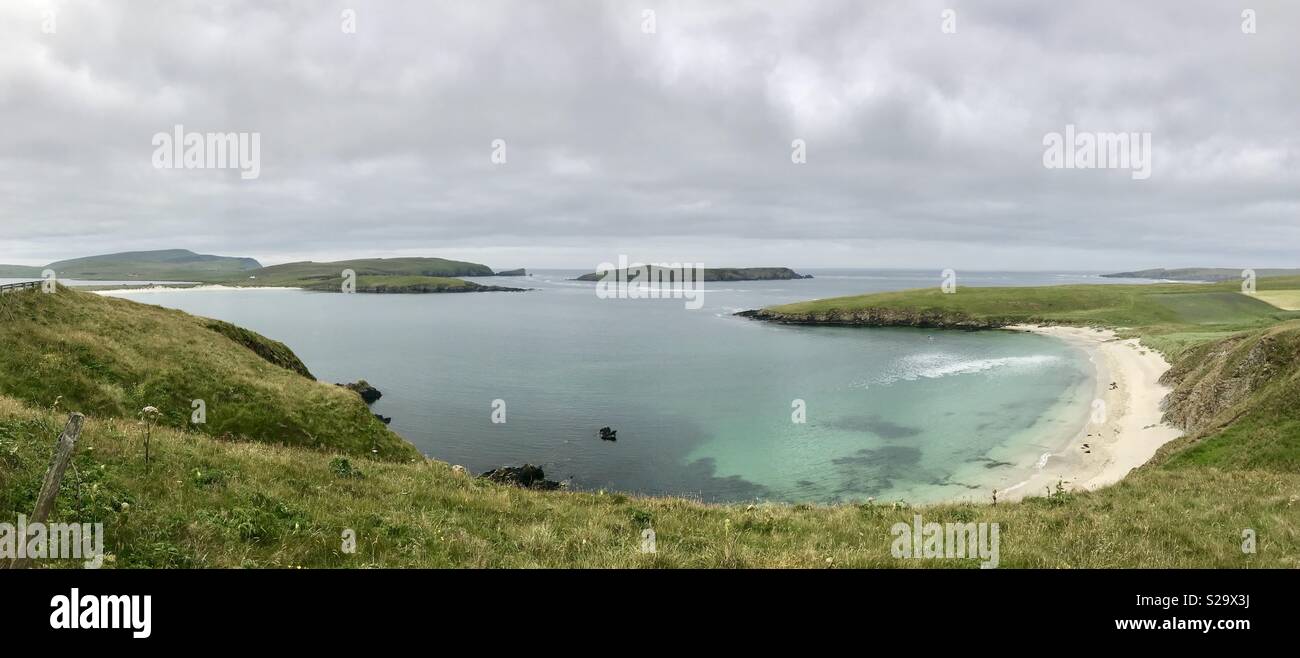 Schöner Strand in der Shetland Inseln Stockfoto