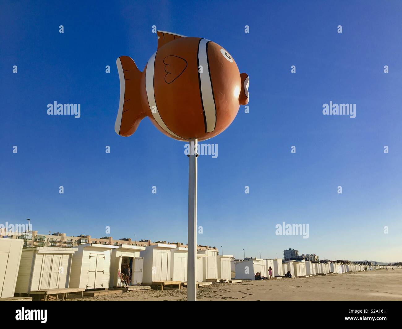 Calais Meer Fisch Skulptur in Pas-de-Calais Nordfrankreich Stockfoto