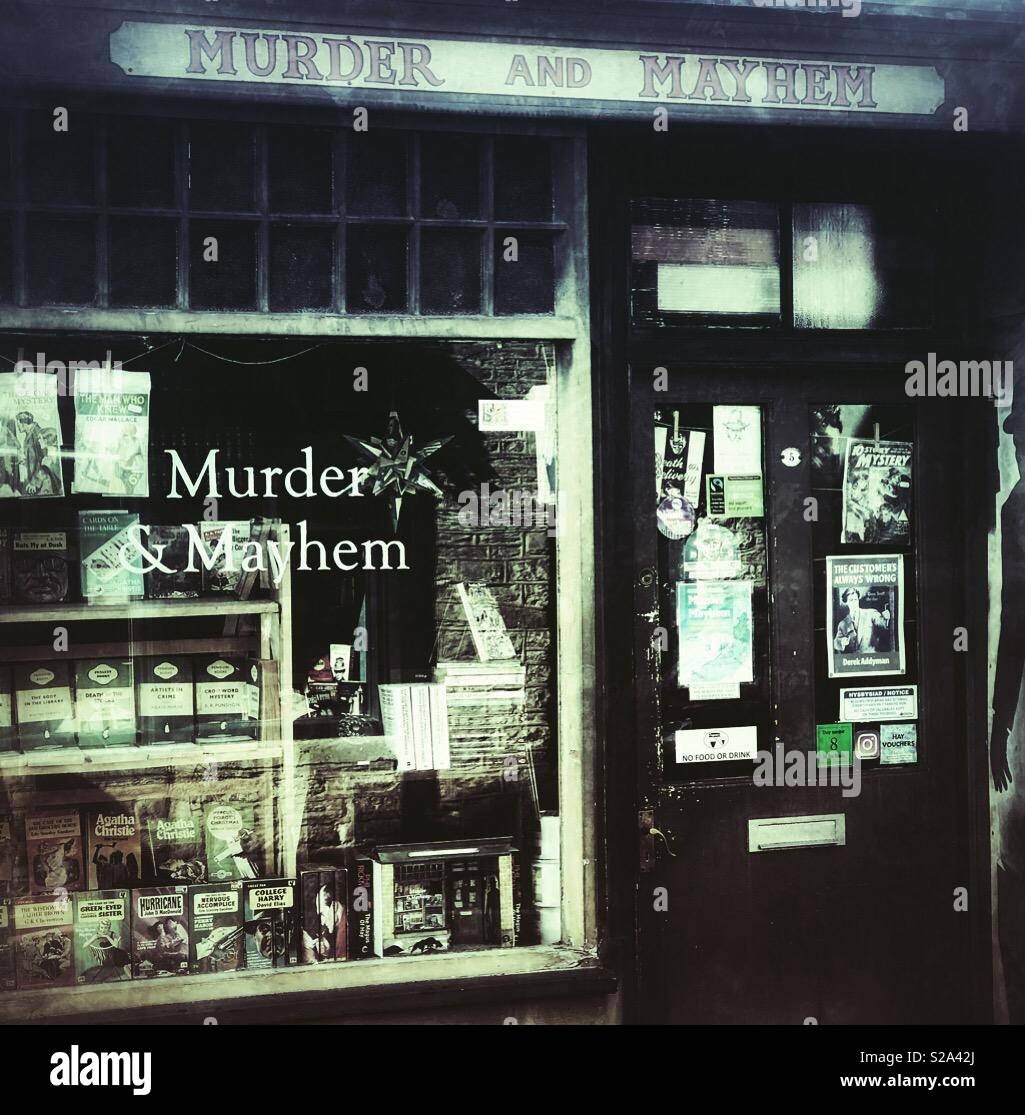 Mord und Totschlag Buch Shop Stockfoto