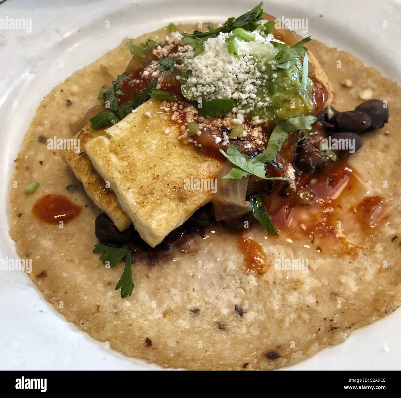 Vegetarische Tacos an Glena in San Francisco Dogpatch. Stockfoto