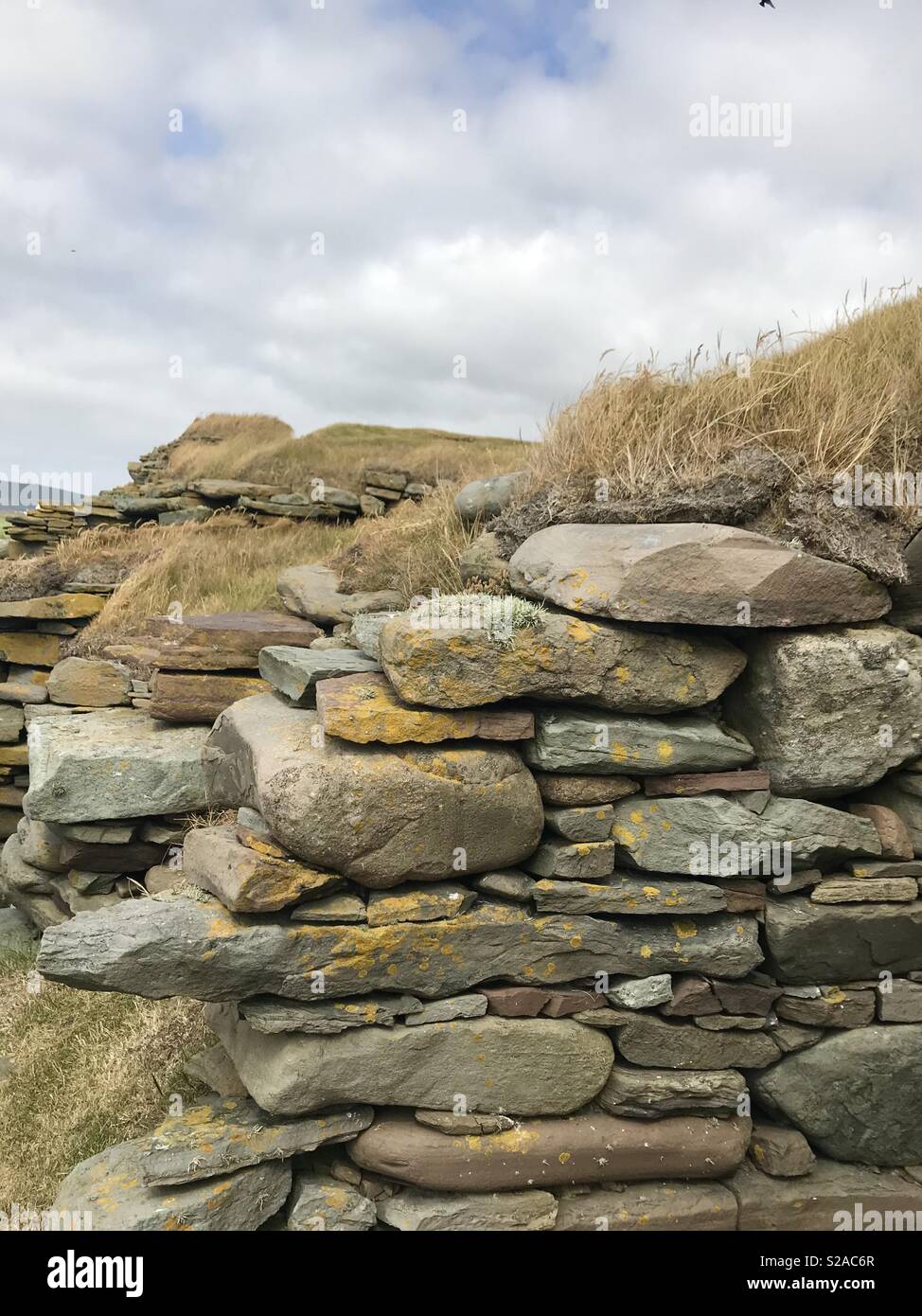 In Jarlshof schottischen Ausgrabungsstätte, Shetland Inseln Stockfoto