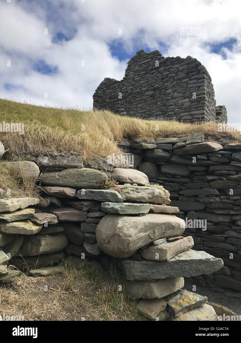 In Jarlshof schottischen Ausgrabungsstätte, Shetland Inseln Stockfoto