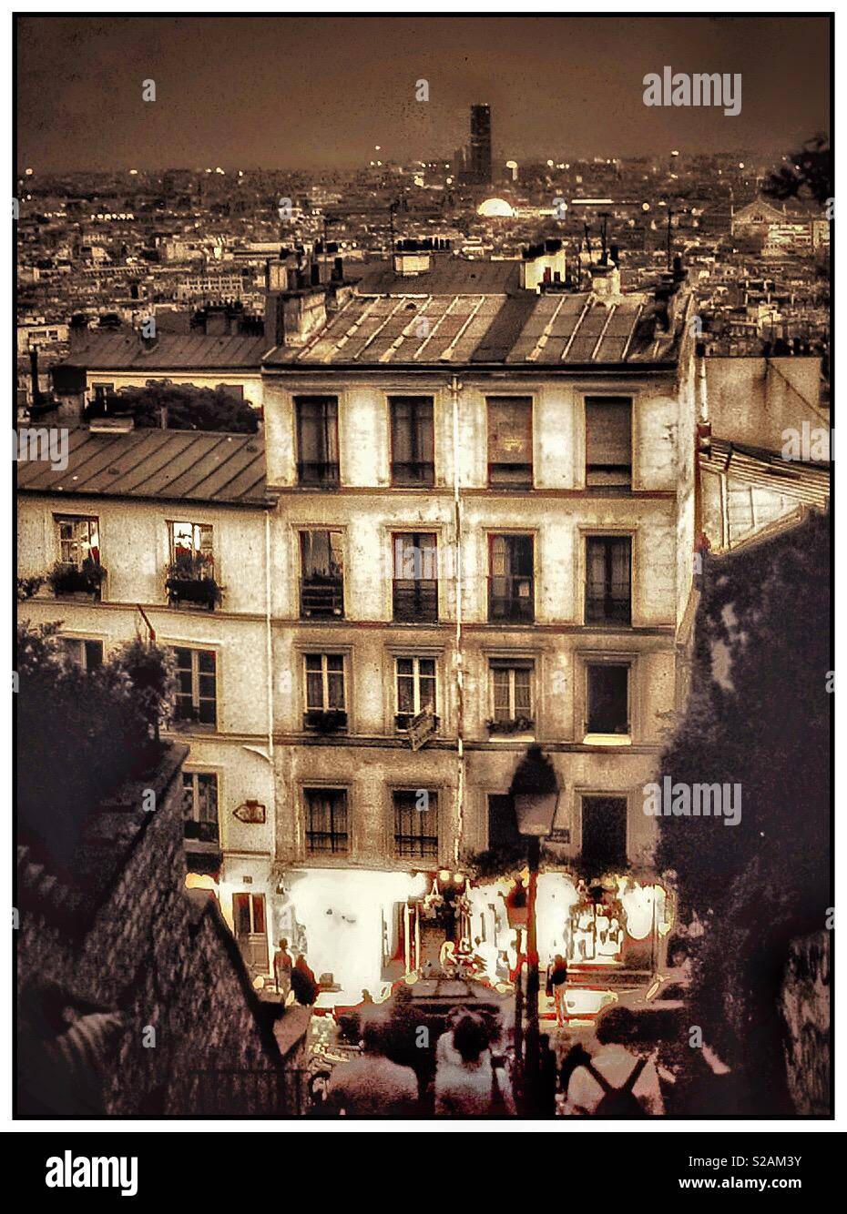 Paris Abend Stockfoto