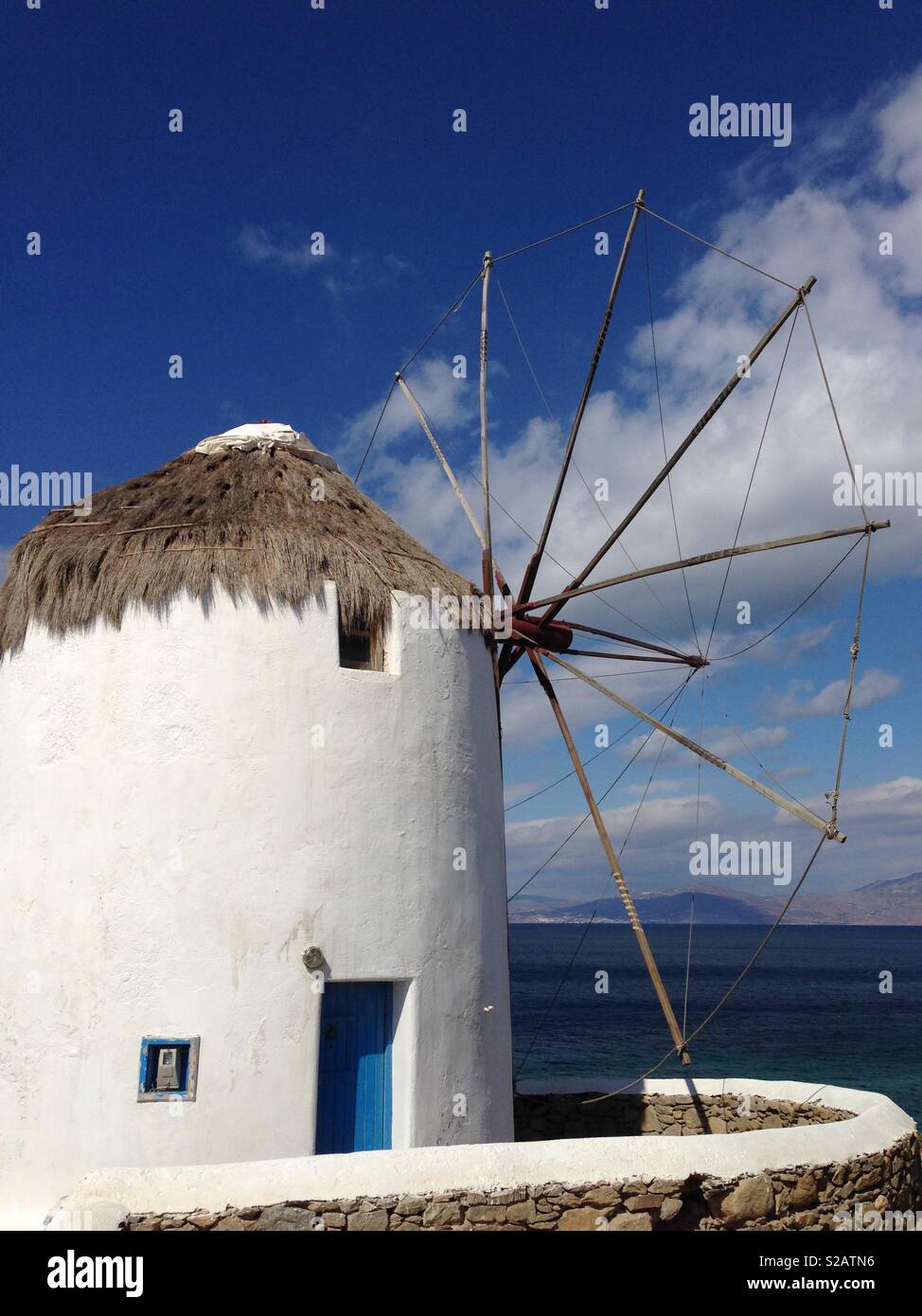 Griechische Windmühle Stockfoto