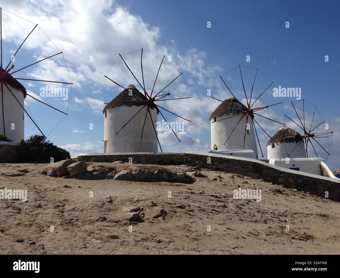 Griechischen Windmühlen Stockfoto