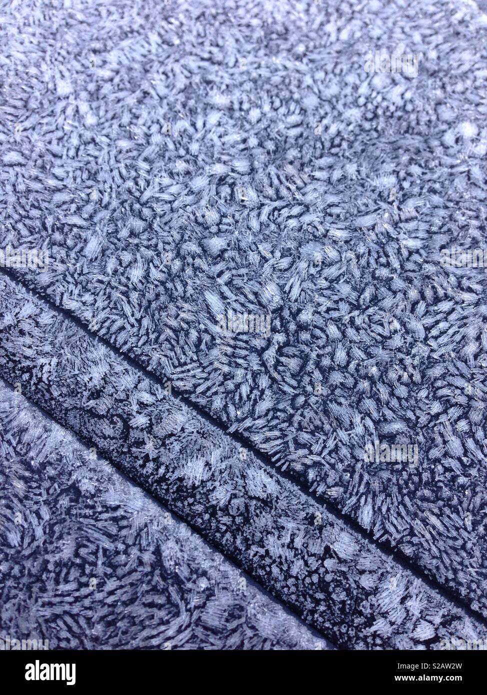 Frost auf Auto Stockfoto
