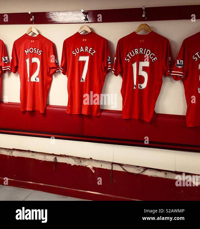 Liverpool F.C. Umkleidekabinen Stockfoto