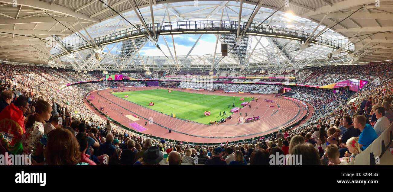Innerhalb der London Stadium während eines Leichtathletik Veranstaltung Stockfoto
