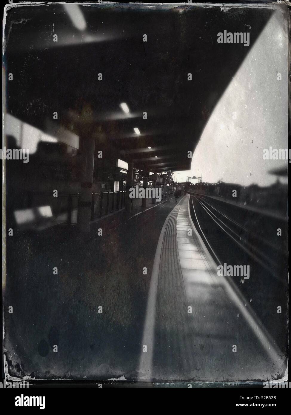 Bahnsteig Bahnhof Stockfoto