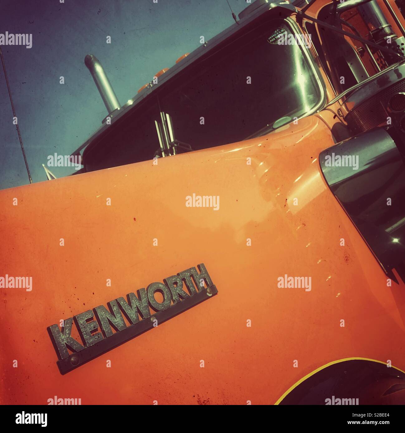 1970s Era Kenworth Semi Truck cab ein Amerikanisches Design Stockfoto