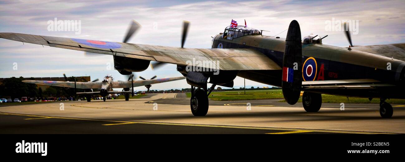 Lancaster Bomber - Smartphone-aufgenommenes Stockfoto