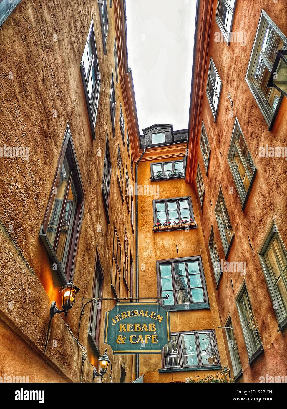Kebab Shop anmelden Gamla Stan, der Altstadt von Stockholm, Stockholm, Schweden Stockfoto