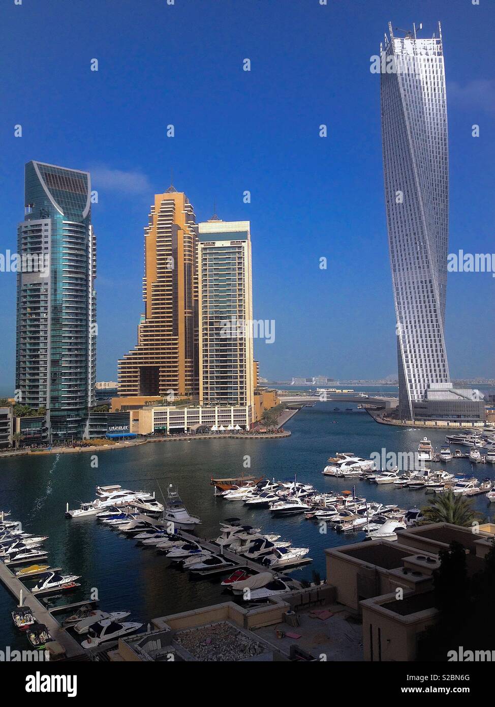 Dubai Marina Vereinigte Arabische Emirate - Smartphone-aufgenommenes Stockfoto