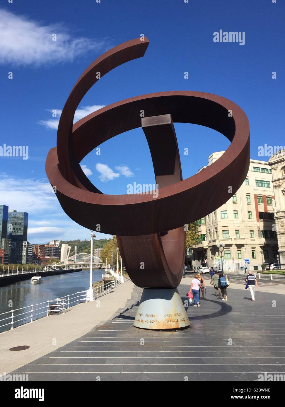 Bilbao Skulptur - Smartphone-aufgenommenes Stockfoto