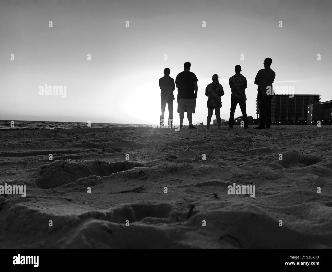 Strand Gruppenfoto Stockfoto