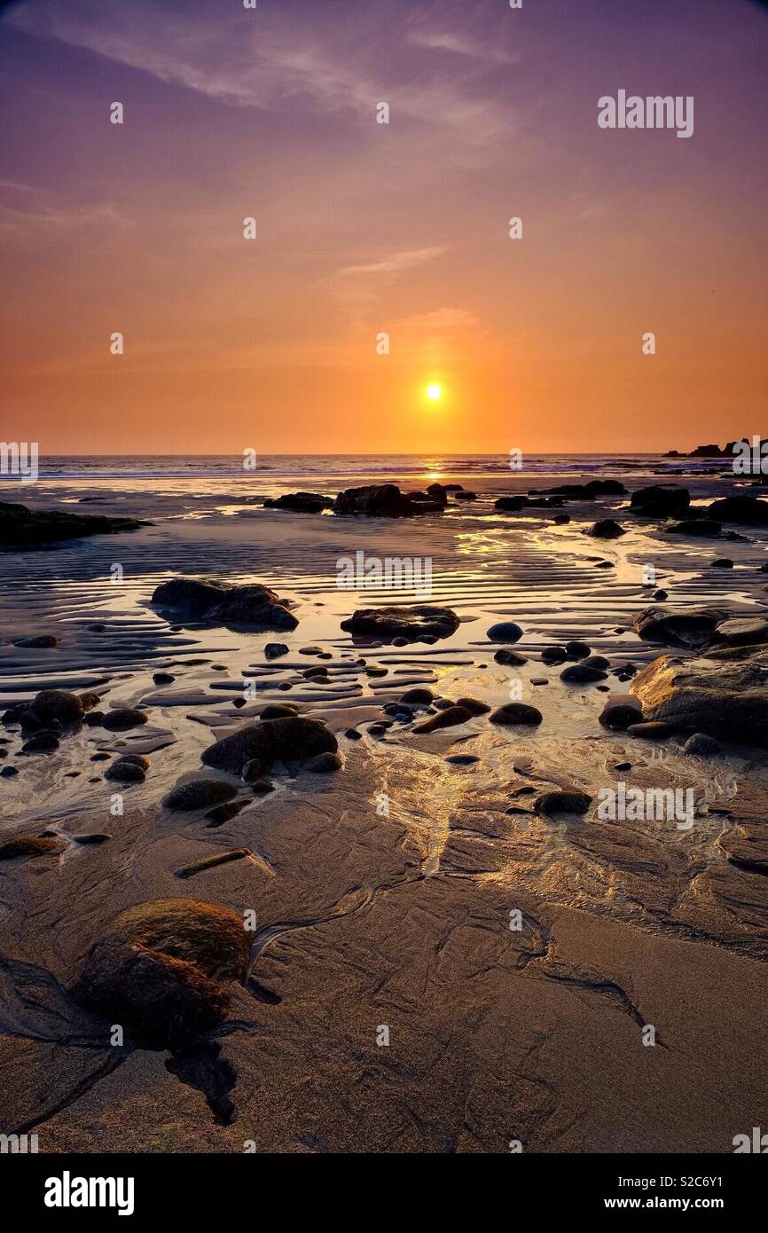 Gwynver Beach, Cornwall Stockfoto