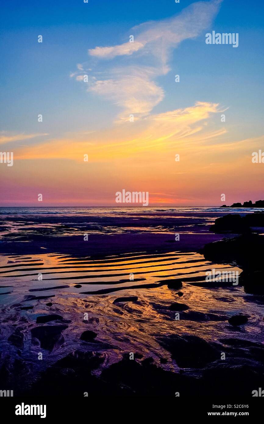 Gwynver Beach, Cornwall Stockfoto