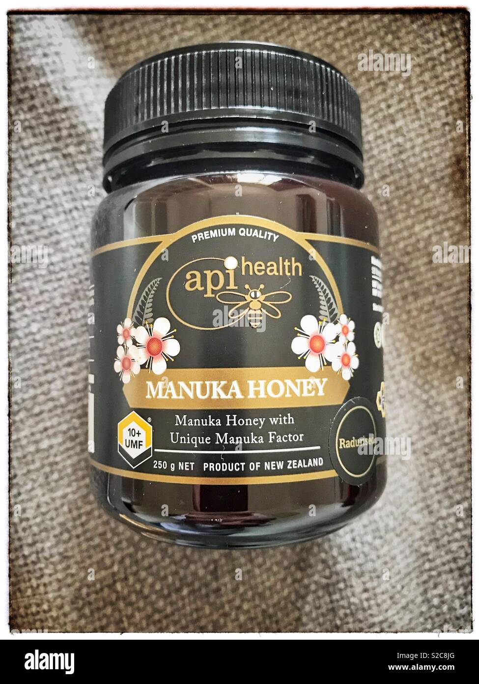 Jar von Manuka Honig. Stockfoto