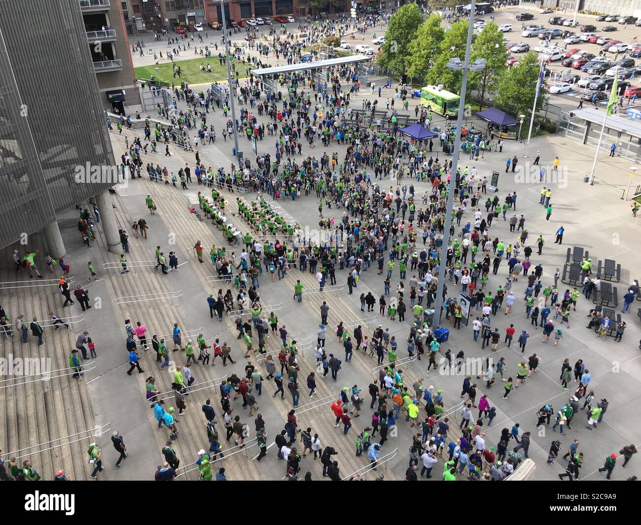 Bei Centurylink Field, Seattle, WA Menge Stockfoto