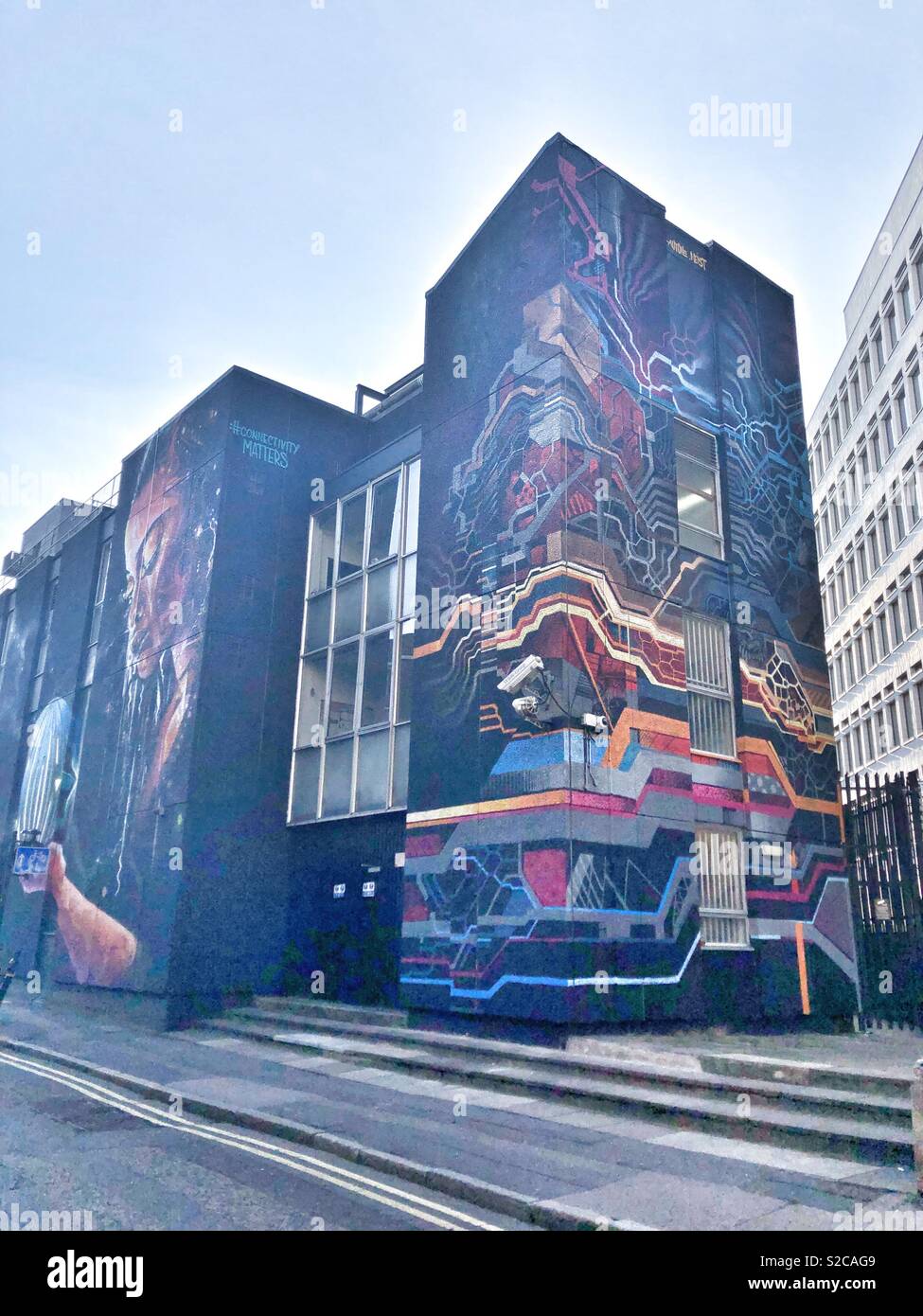 Graffiti Gebäude in Shoreditch, London Stockfoto