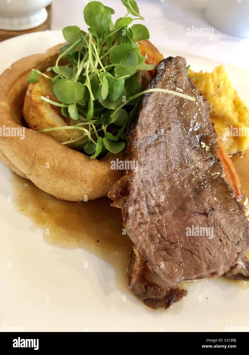 Sonntag Abendessen Roastbeef Stockfoto