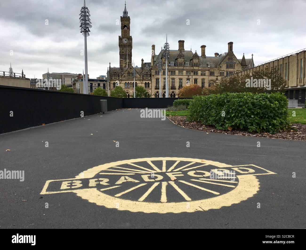 City Hall, Bradford, Yorkshire - Smartphone-aufgenommenes Stockfoto