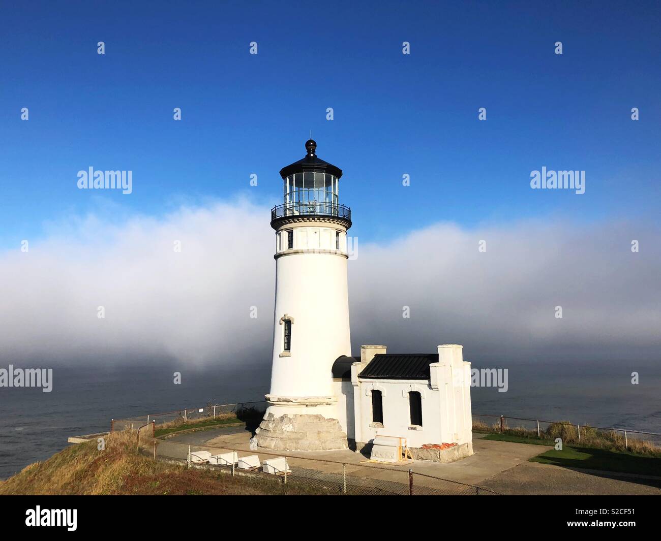 Die North Head Leuchtturm am Kap Enttäuschung in Washington, USA. Stockfoto