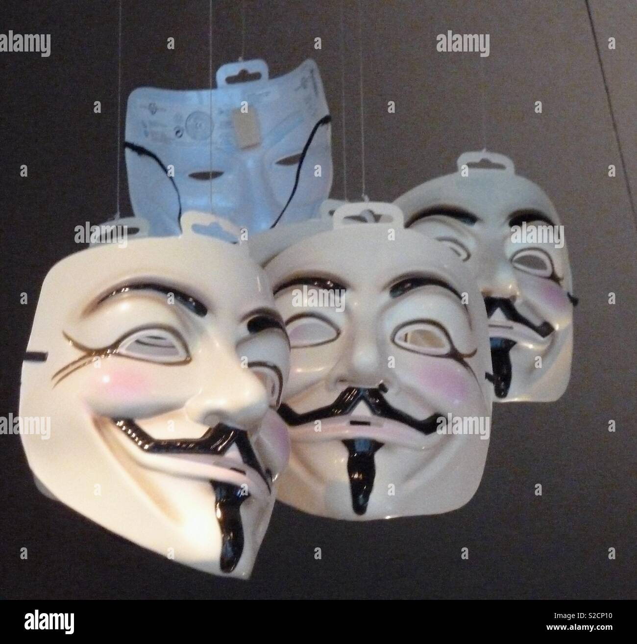 Guy Fawkes Masken Stockfoto