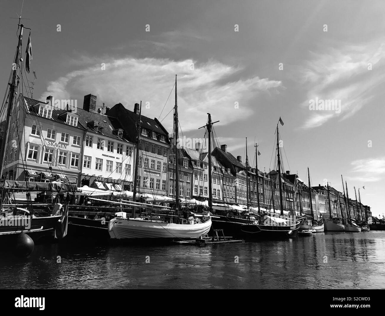 Nyhavn Kopenhagen Stockfoto