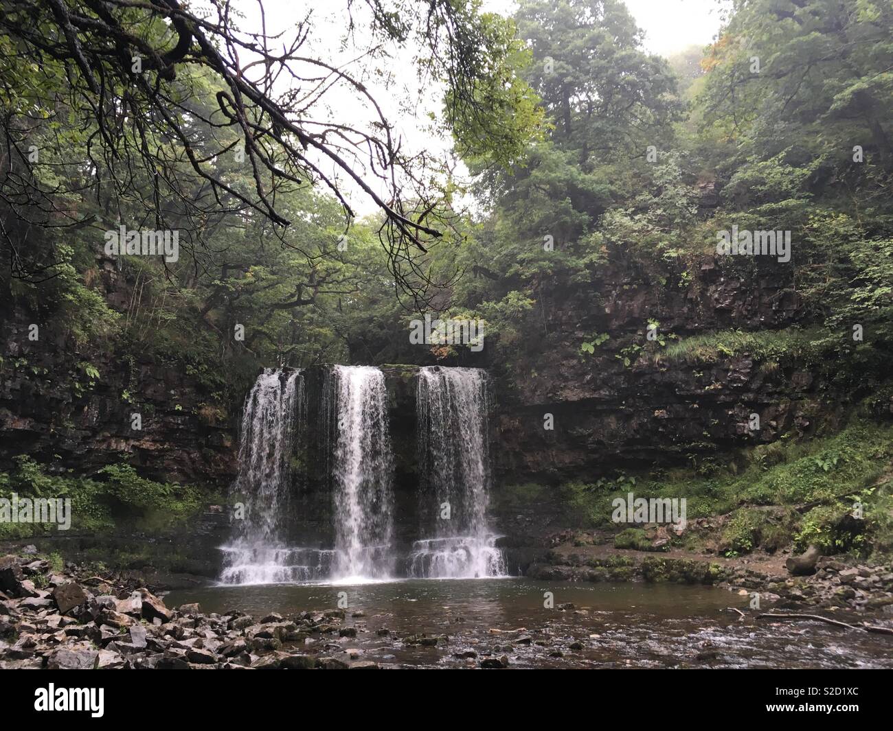 Sgwd yr Eira Wasserfälle Stockfoto