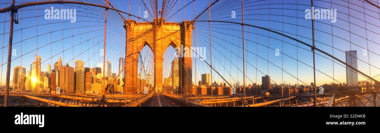 Brooklyn Bridge, New York City, Vereinigte Staaten von Amerika. Stockfoto