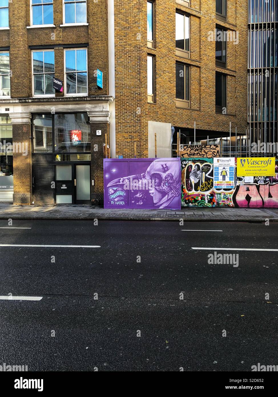 Street Art Graffiti auf Great Eastern Street, Shoreditch, London Stockfoto