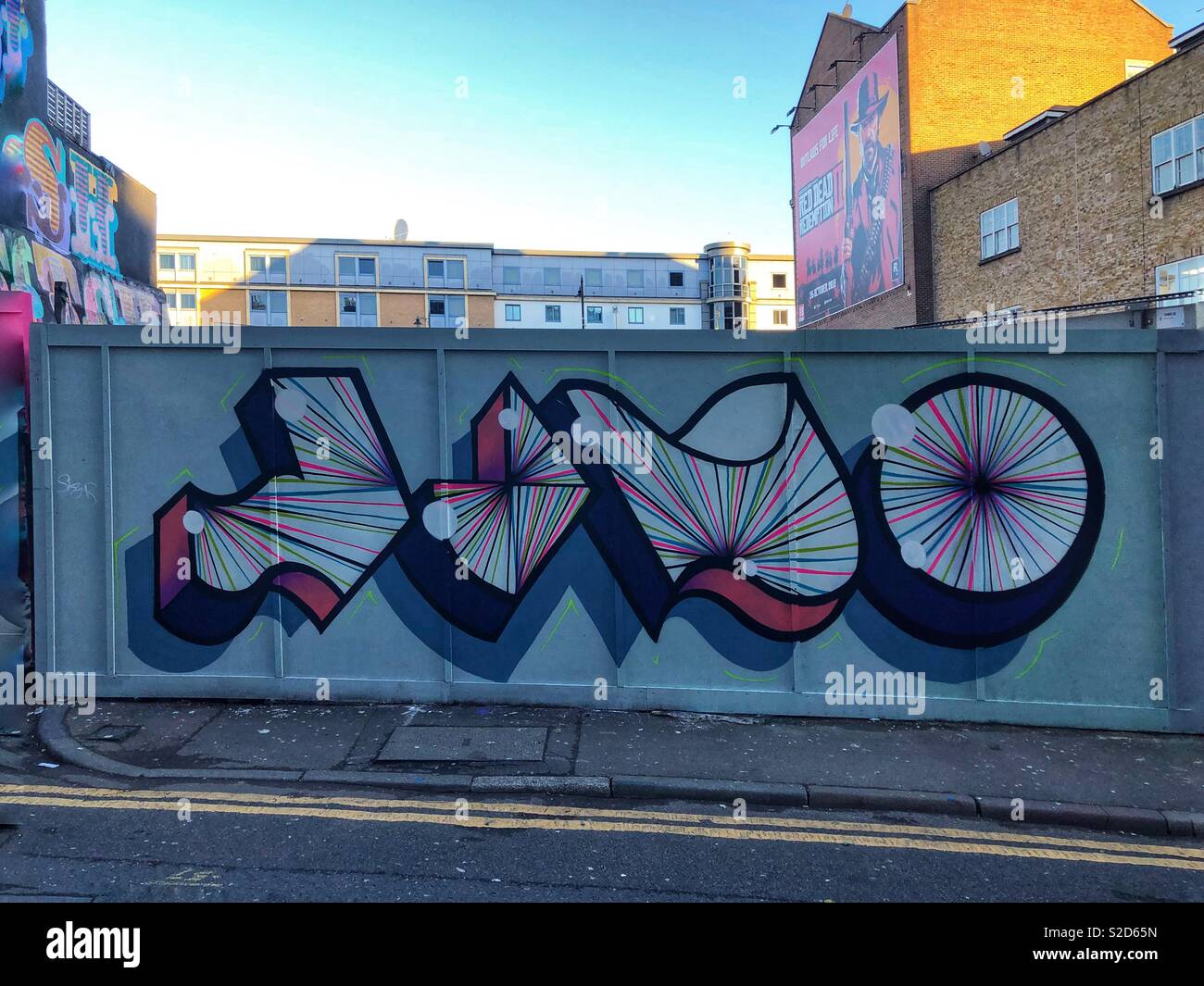 Street Art Graffiti auf rivington Street in Shoreditch, East London, Großbritannien Stockfoto